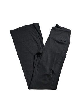 NWOT | CLOZOZ Onyx Black High Waisted Wide Leg Flare Yoga Pants Pockets | Small